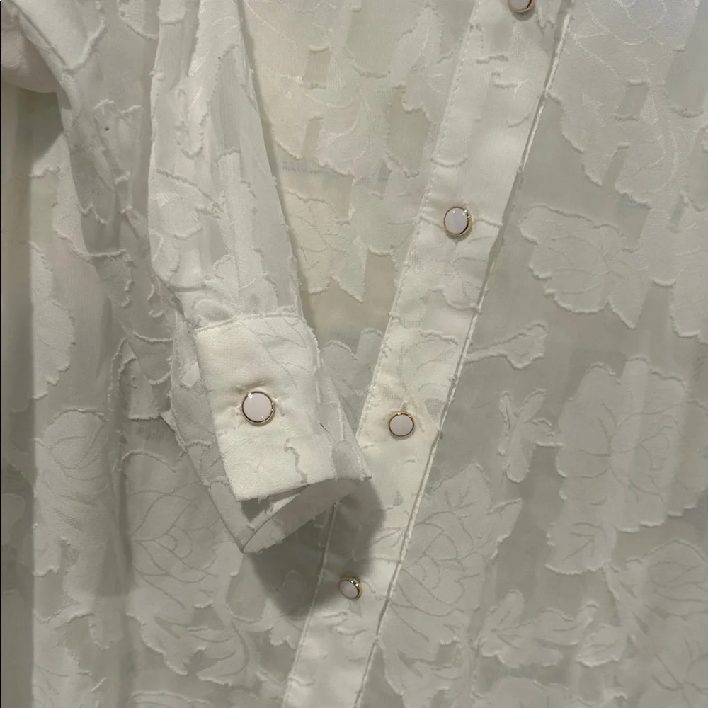 NWOT Ellen Tracy White Floral Men's Shirt - Picture 4 of 8